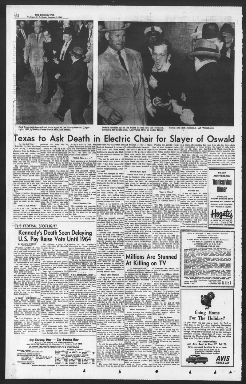 1963 Newspaper Articles on JFK Assassination - Image 2