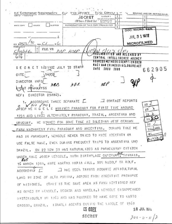 Josef Mengele CIA Files - Image 2