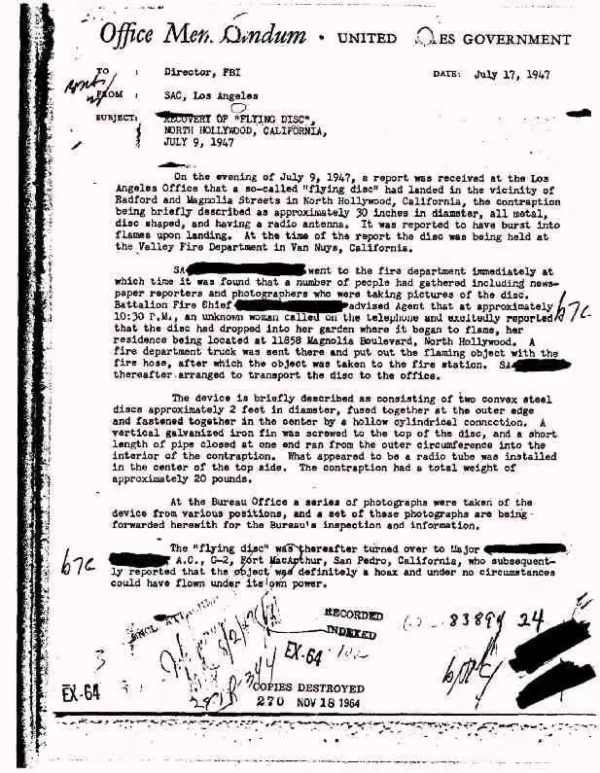 UFO Sightings Reporting FBI Files - Image 2