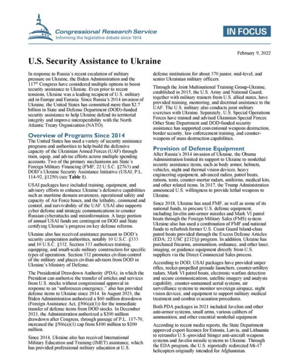Ukraine - U.S. & Russia Relations: CRS Briefing Book 2004-2022 - Image 6