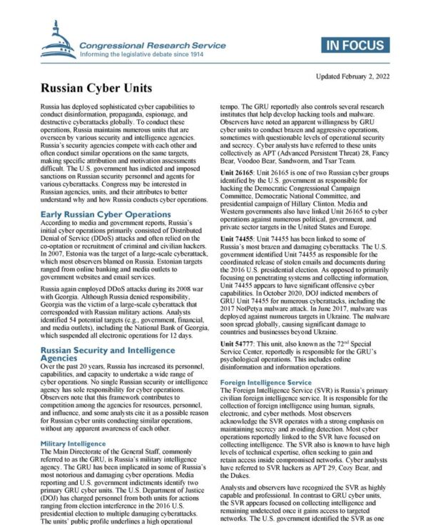 Ukraine - U.S. & Russia Relations: CRS Briefing Book 2004-2022 - Image 7