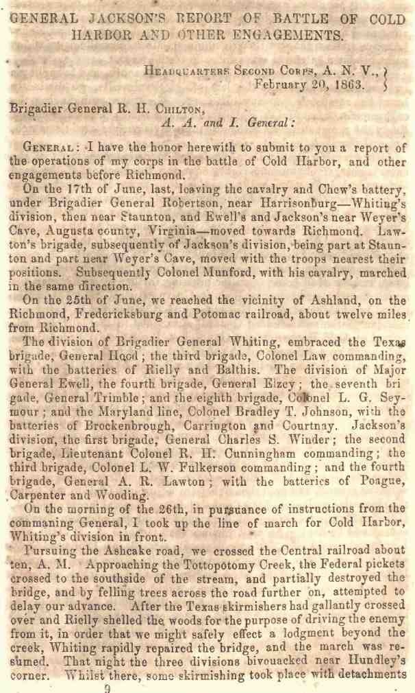 Civil War Confederate Army of Northern Virginia Operations Reports - Image 3
