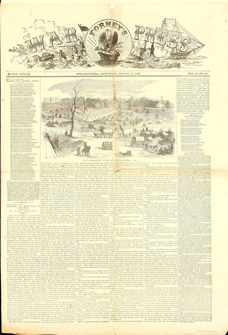 Civil War: Forney's War Press Newspaper 1863