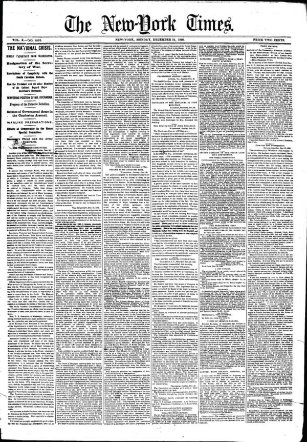 Civil War: New York Times 1860 - Image 3