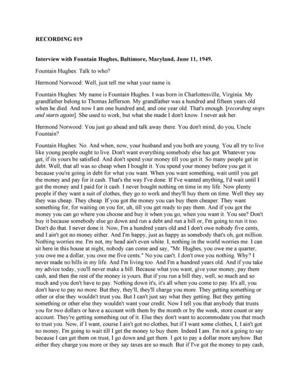 Audio Recordings of Formerly Enslaved African Americans - Image 2