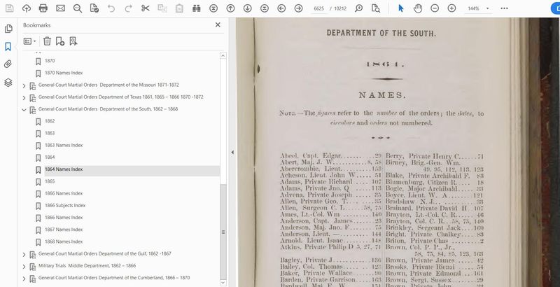 U.S. Army Courts-Martial Records: Civil War and Reconstruction Era