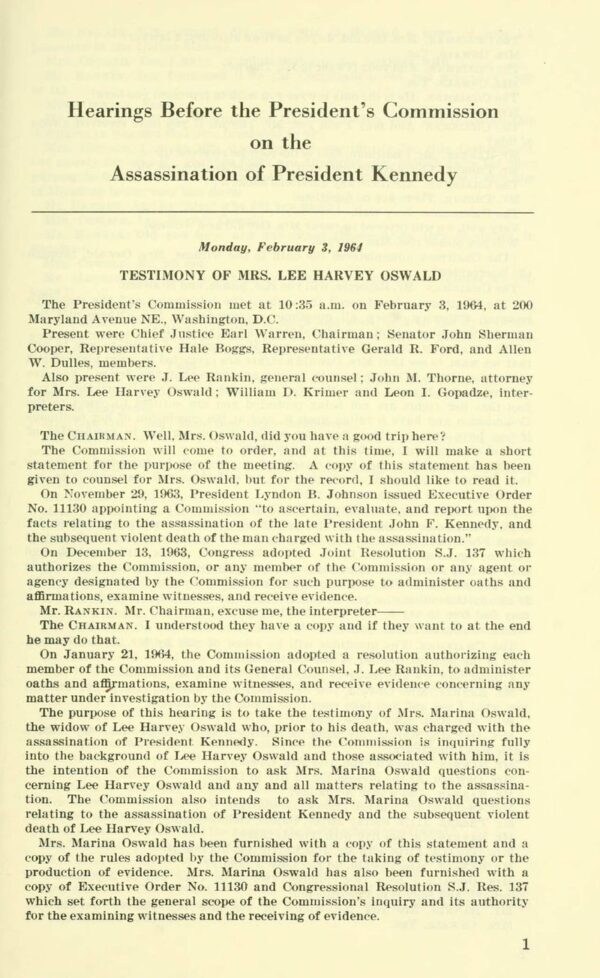 Warren Commission Report: 27 volumes, 19,200 pages - Image 4